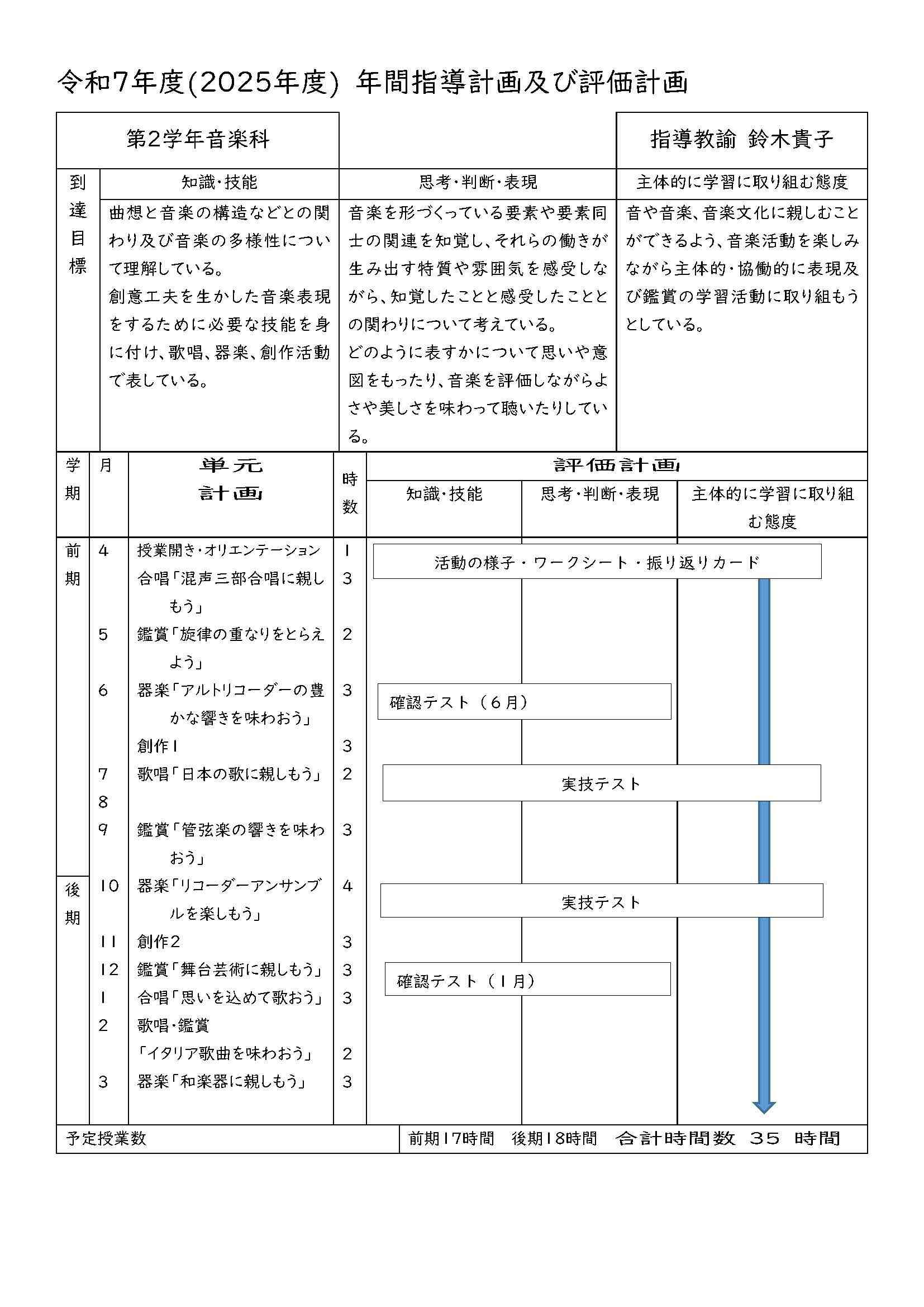 ２年音楽
